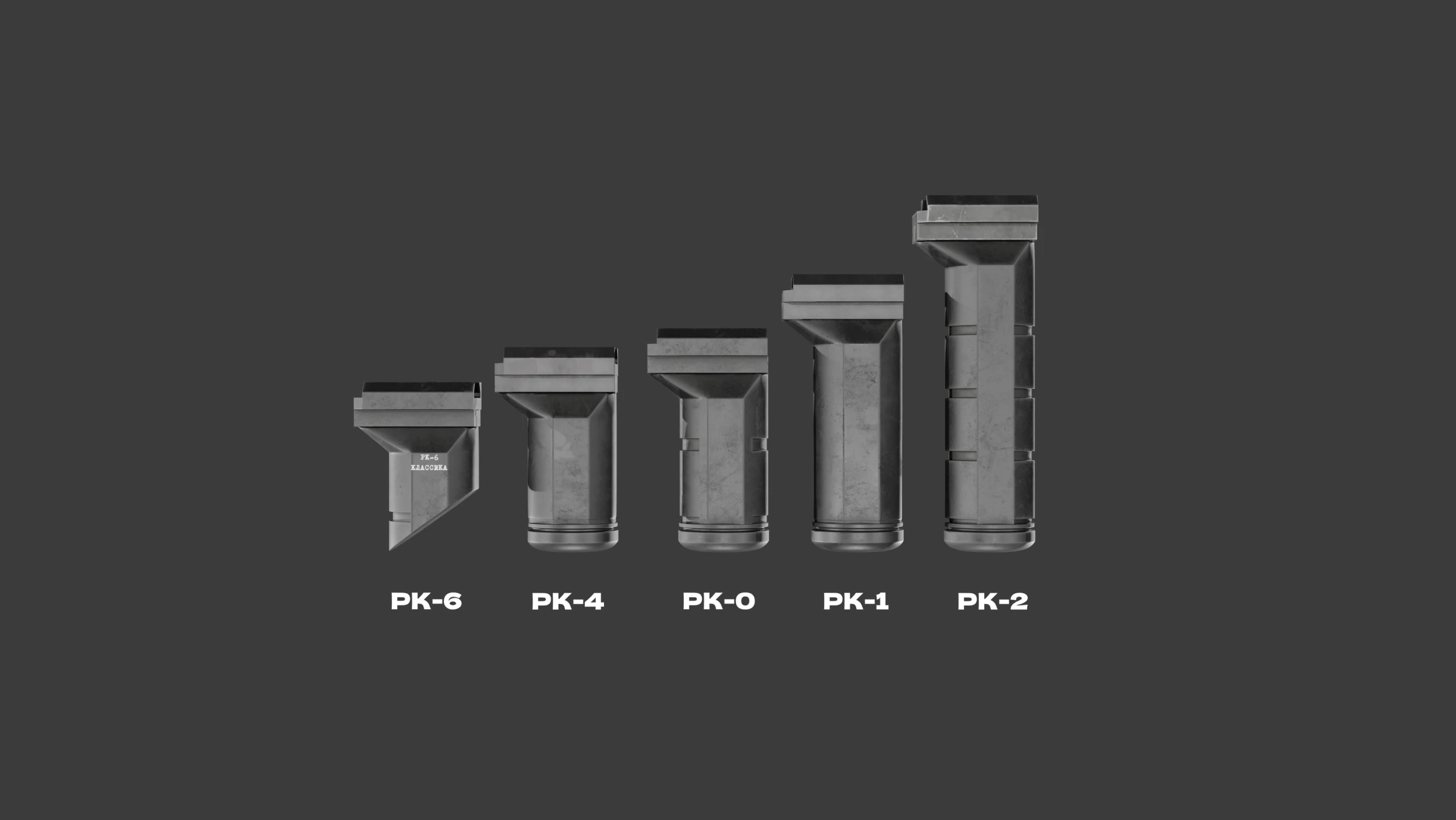 A SET OF TACTICAL GRIP RK attachment 3D Model .c4d .max .obj .3ds .fbx .stl .blend 