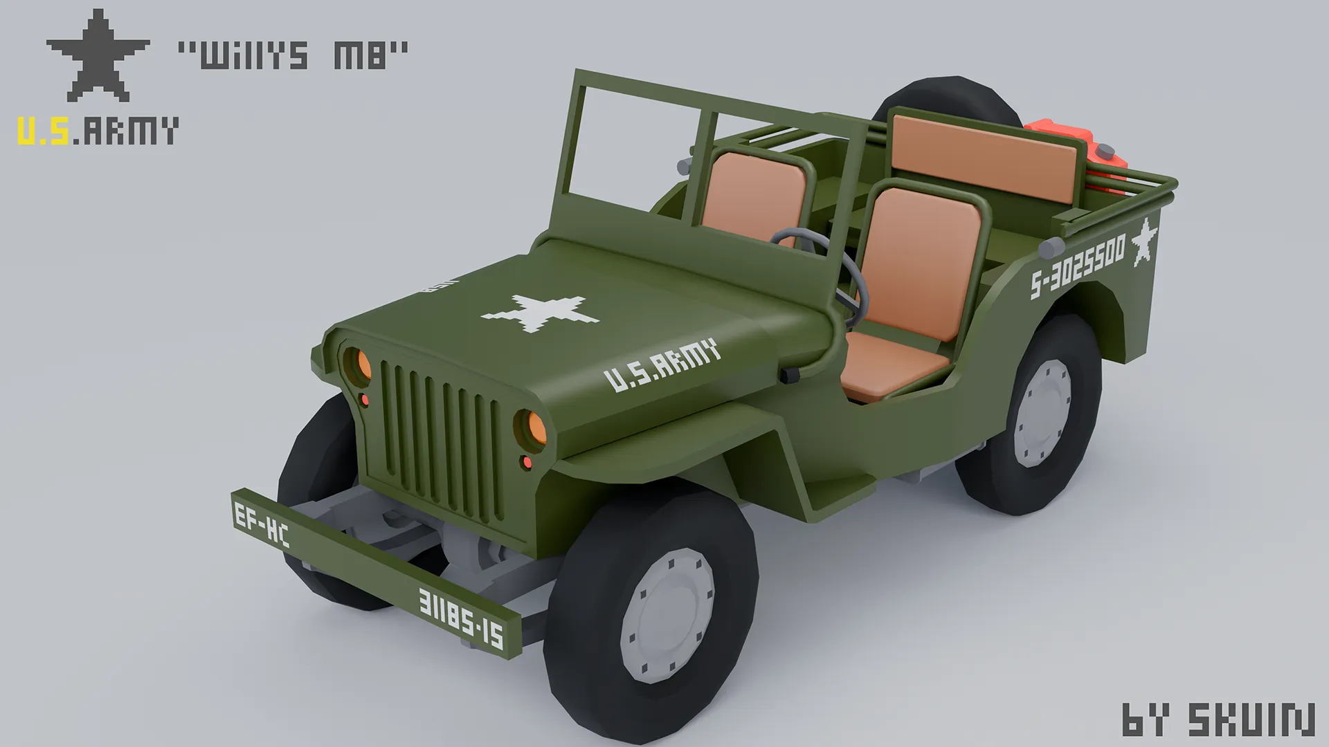 LowpolyWiilysMB 3D Model .c4d .max .obj .3ds .fbx .stl .blend 