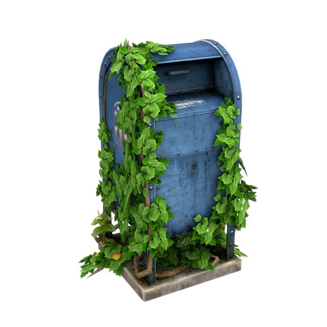 Overgrown Mailbox 1 3D Model .c4d .max .obj .3ds .fbx .stl .blend 