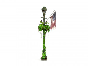 Overgrown Lamp Post 4B 3D Model