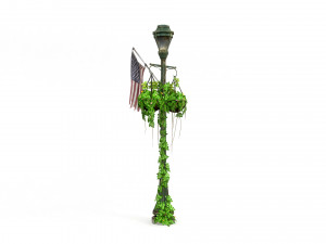 Overgrown Lamp Post 4B 3D Model