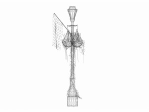 Overgrown Lamp Post 4B 3D Model