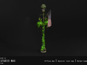 Overgrown Lamp Post 4B 3D Model
