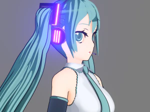 Hatsune Miku vocaloid 3D Model