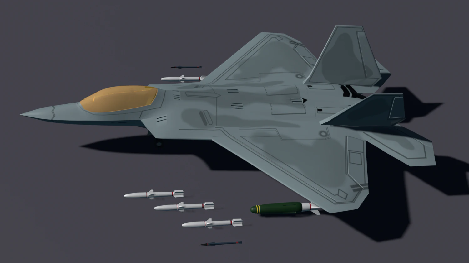 F-22 Raptor Lockheed Martin 3D Model .c4d .max .obj .3ds .fbx .stl .blend 