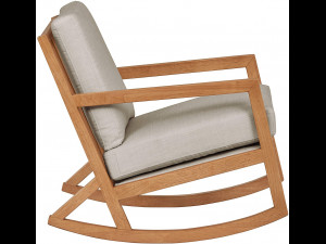 Stone Beam Modern Hardwood Rocking Chair 3D 模型