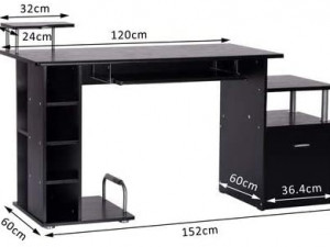 Workstation with Drawer Shelves CPU Storage Rack Home Office Furniture 3D 모델