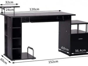 Workstation with Drawer Shelves CPU Storage Rack Home Office Furniture 3D Model
