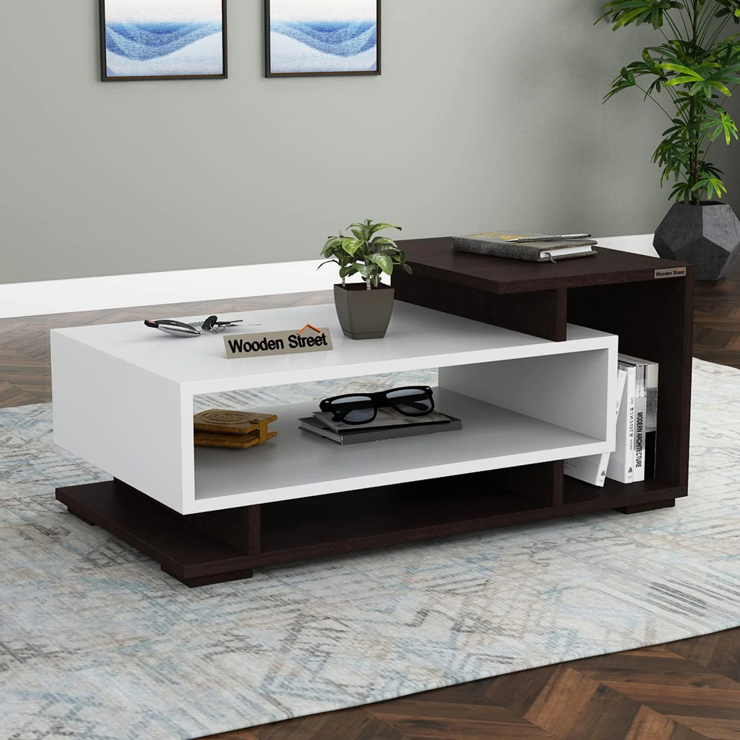 Engineered Wood Coffee Table- Centre Table-Tea Table with Shelves 3D Model .c4d .max .obj .3ds .fbx .stl .blend 