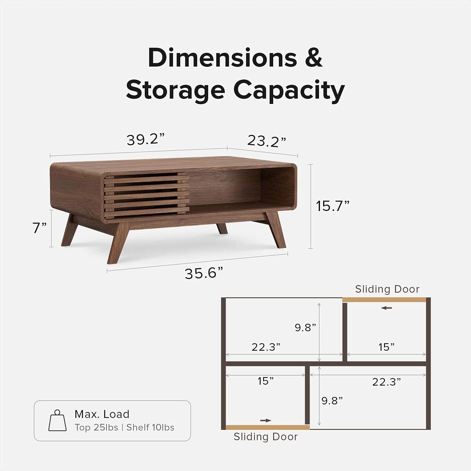 Modern Coffee Table with dual side storage 3D Model .c4d .max .obj .3ds .fbx .stl .blend