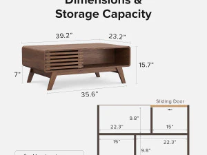 Moderne salontafel met dubbele opbergruimte aan de zijkant 3D Model