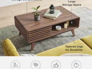 Modern Coffee Table with dual side storage 3D Model