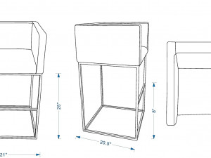 Manhattan Comfort Embassy Mid Century Modern Chair 3D Model