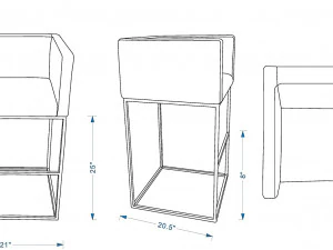 Manhattan Comfort Embassy Mid Century Modern Chair 3D Model