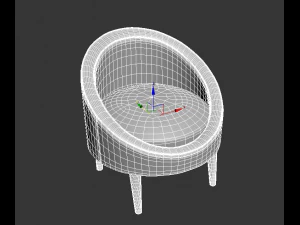 Razia Barrel Chair Living Room Furniture 3D Model