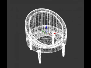 Razia Barrel Chair Living Room Furniture 3D Model