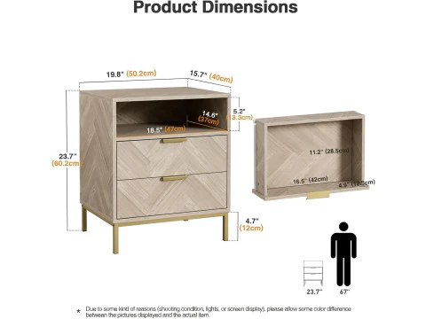 Modern Nightstand Square Bedside Table 3D Model