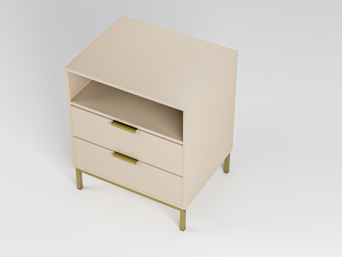Modern Nightstand Square Bedside Table Model 3D