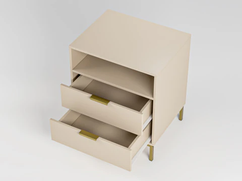 Modern Nightstand Square Bedside Table 3D Model
