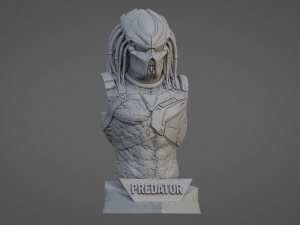 PREDATOR ULTRA-DETAILED SUPPORT-FREE BUST 3D MODEL Model Cetak 3D