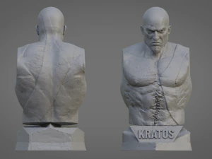 KRATOS ULTRA-DETAILED SUPPORT-FREE BUST 3D MODEL 3D Print Model