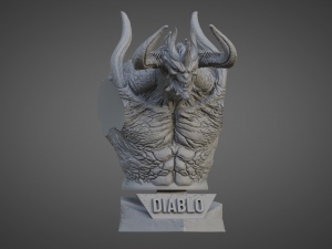 DIABLO ULTRA-DETAILED SUPPORT-FREE BUST 3D MODEL 3D-Druckmodell