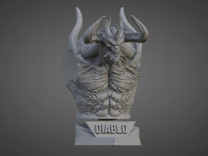 DIABLO ULTRA-DETAILED SUPPORT-FREE BUST 3D MODEL 3D Print Model
