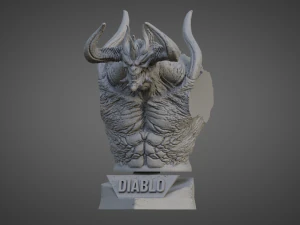 DIABLO ULTRA-DETAILED SUPPORT-FREE BUST 3D MODEL 3D Print Model