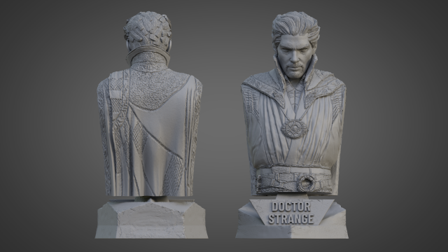 DOCTOR STRANGE ULTRA-DETAILED SUPPORT-FREE BUST 3D MODEL Modèles 3D en vedette .c4d .max .obj .3ds .fbx .stl .blend 
