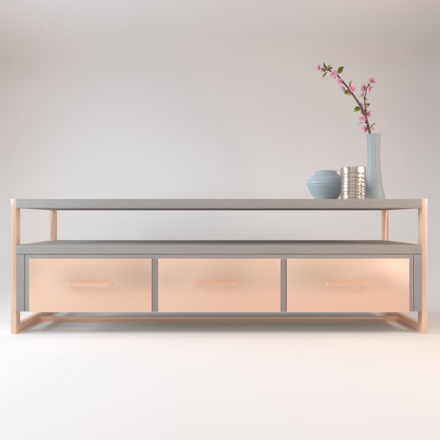 TV stand 3D Модель .c4d .max .obj .3ds .fbx .stl .blend 