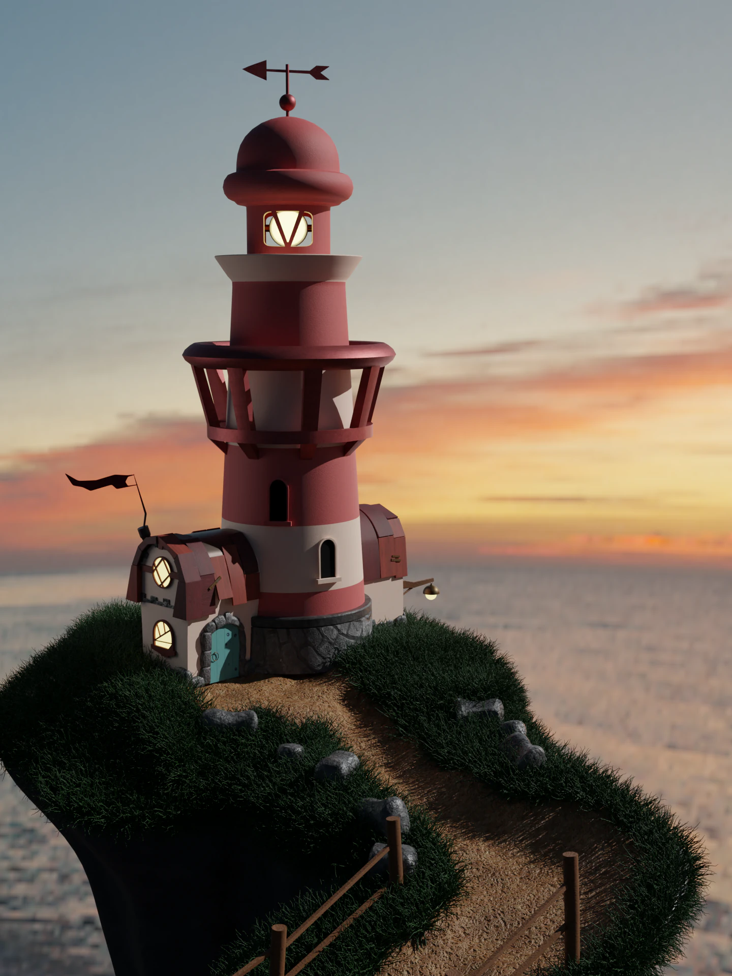 Lighthouse 3D Model .c4d .max .obj .3ds .fbx .stl .blend 