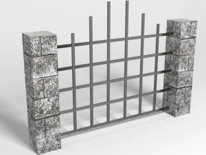 Brick fence 3D Model