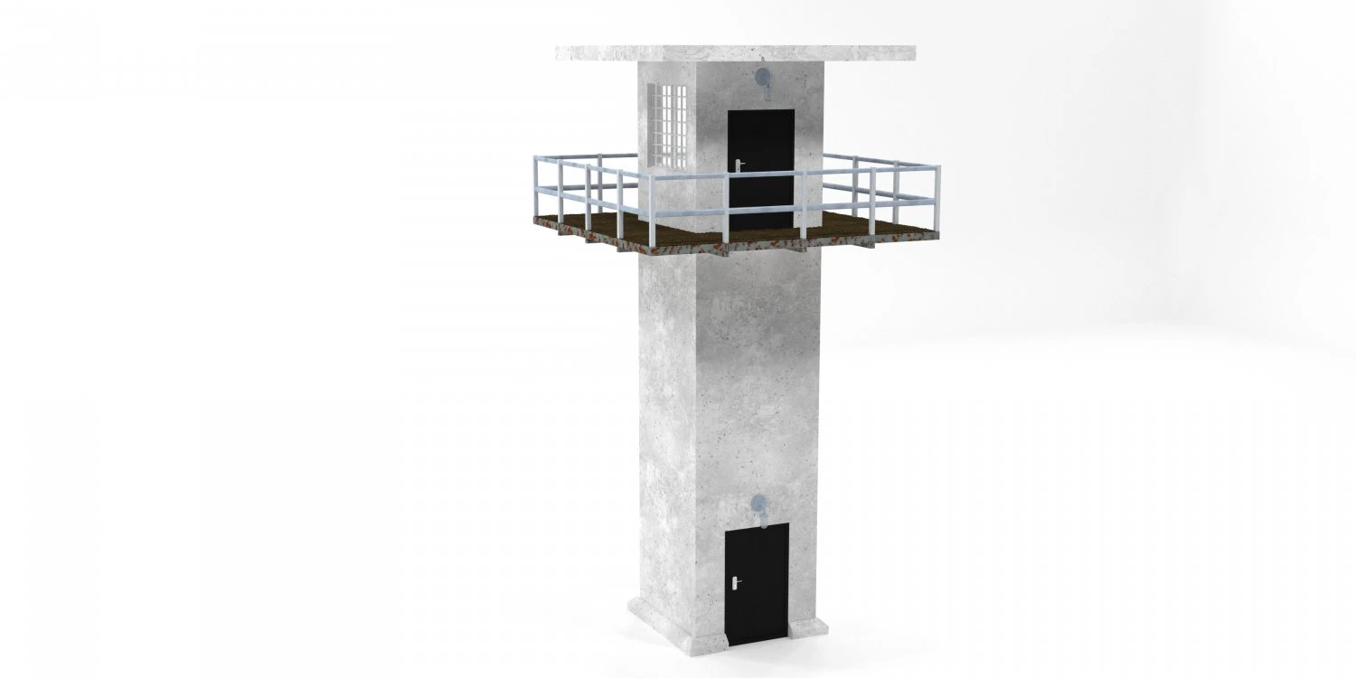 Military Tower 3D Model .c4d .max .obj .3ds .fbx .stl .blend 