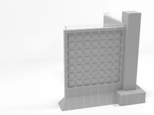 Concrete fence 3D Model