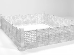 Concrete fence 3D Model