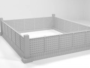 Concrete fence 3D Model