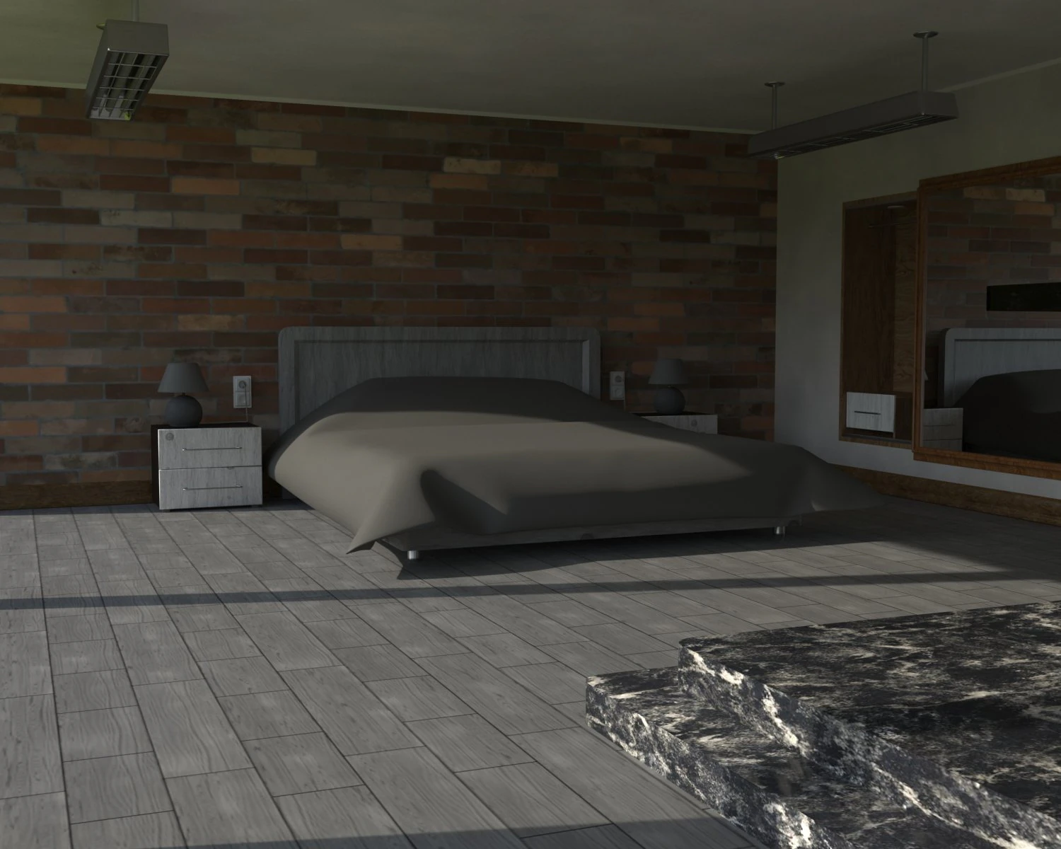 Interior Of A Small Apartment - House 3D Model .c4d .max .obj .3ds .fbx .stl .blend 