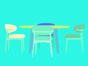 Oleandro table chairs 3D Model