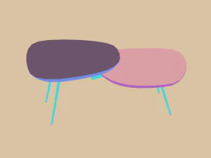 Table calligaris tweet coffee extending 3D Model