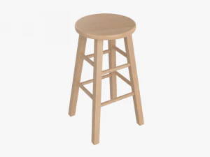 Wooden Stool 3D Model