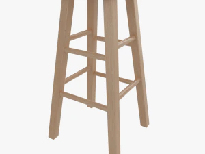 Wooden Stool 3D Model