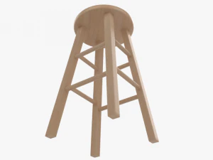 Wooden Stool 3D Model