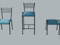 Padded Chairs Set 3D Models