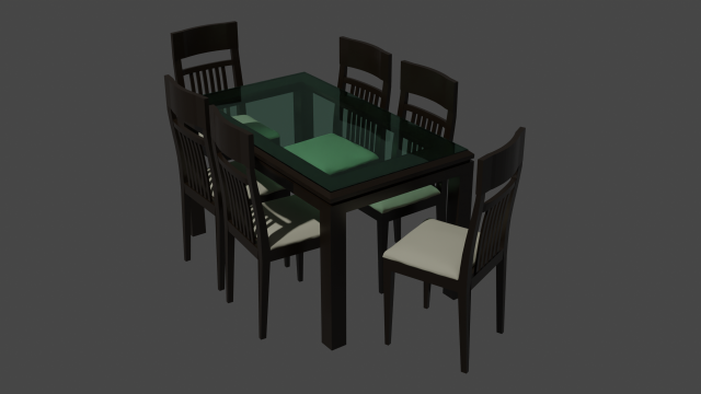 Table and chairs 3D-Modell .c4d .max .obj .3ds .fbx .stl .blend 