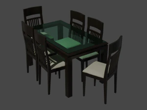 Table and chairs 3D Model