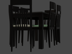 Table and chairs 3D-Modell