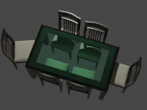 Table and chairs 3D-Modell