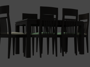 Table and chairs 3D-Modell