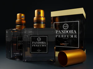 Packaging obj bottle perfume mockup 3D Model