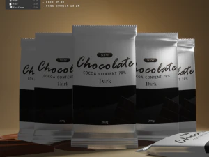 Chocolate Sachet Packaging 3D Model